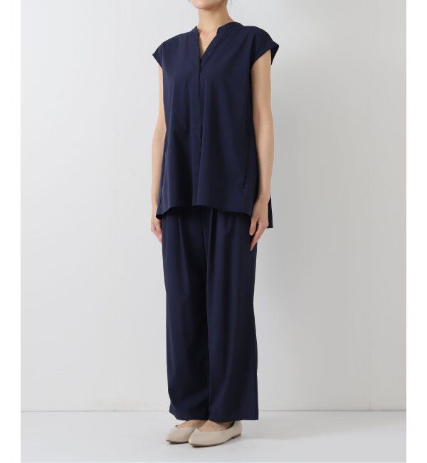 SLOBE IENA「《防しわ性/撥水/接触冷感/2枚セット》ナイロンブラウス&times;パンツセット」|シャツ・ブラウス|
