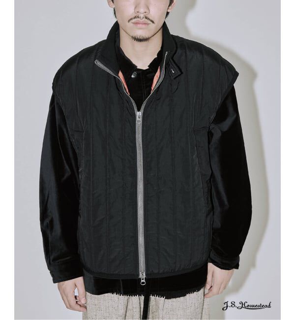 J.S.Homestead「J.S.Homestead / インクルード エアー ベスト」|ダウン|ブラック