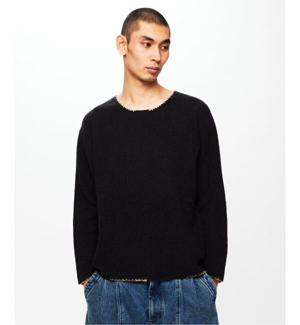 J.S.Homestead「J.S.Homestead / ブランケット ステッチ リブ ニット」|ニット・セーター|