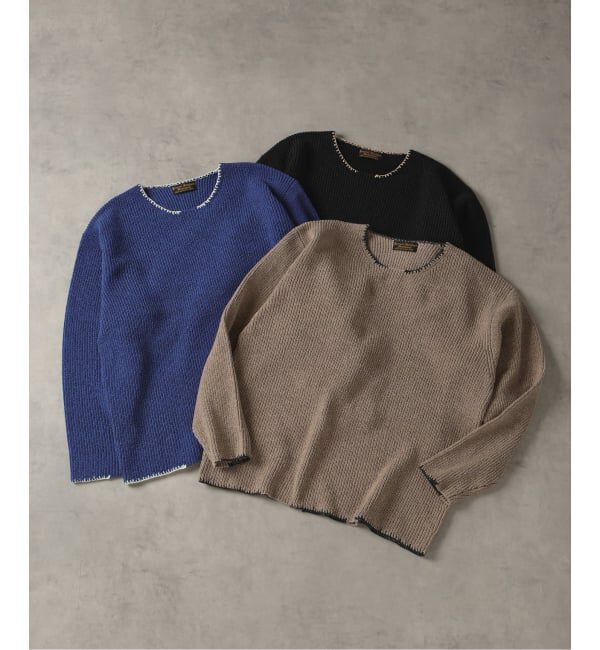 J.S.Homestead「J.S.Homestead / ブランケット ステッチ リブ ニット」|ニット・セーター|