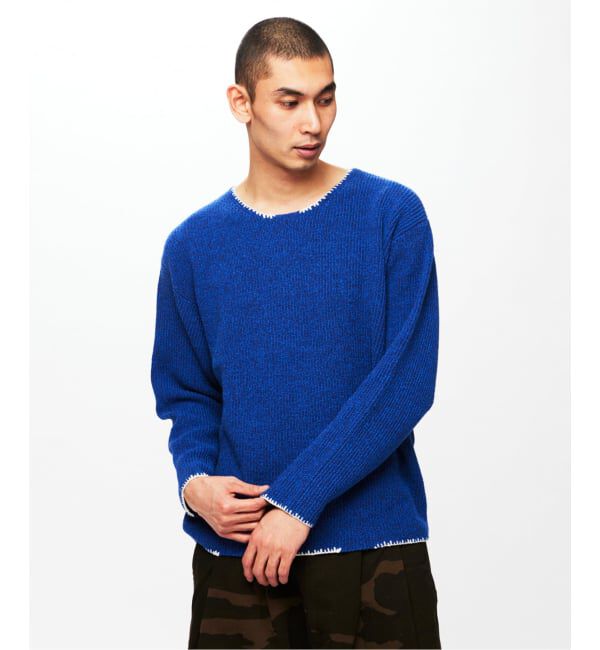 J.S.Homestead「J.S.Homestead / ブランケット ステッチ リブ ニット」|ニット・セーター|