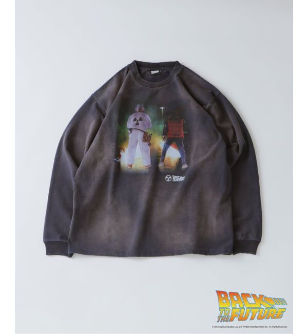 JOURNAL STANDARD relume「BACK TO THE FUTURE 別注 ダメージ加工 ロングスリーブ T」|Tシャツ・カットソー|ネイビー