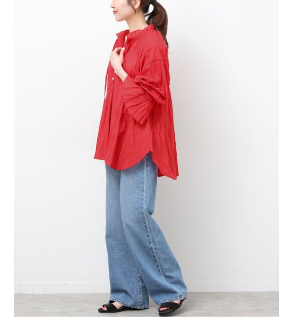 JOURNAL STANDARD relume「［26SS新作］コットンボイルクリンクルタックフリルプルオーバー」|シャツ・ブラウス|