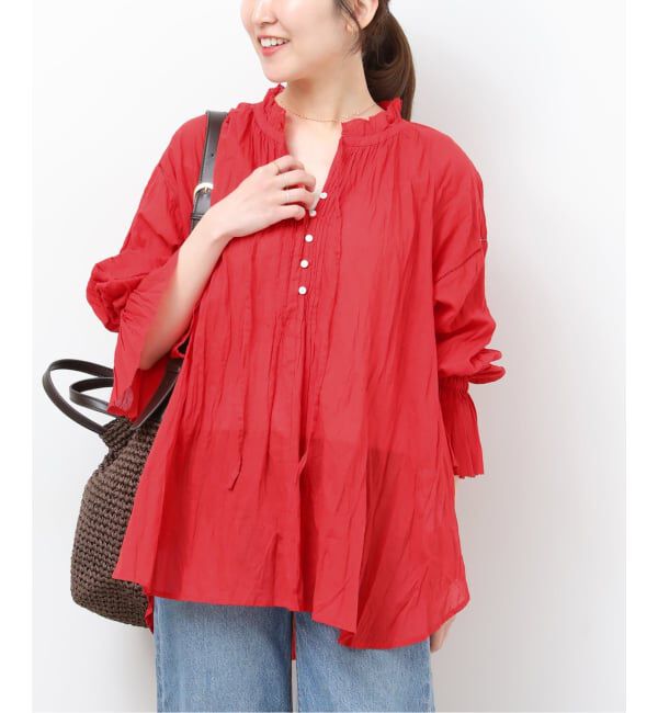 JOURNAL STANDARD relume「［26SS新作］コットンボイルクリンクルタックフリルプルオーバー」|シャツ・ブラウス|