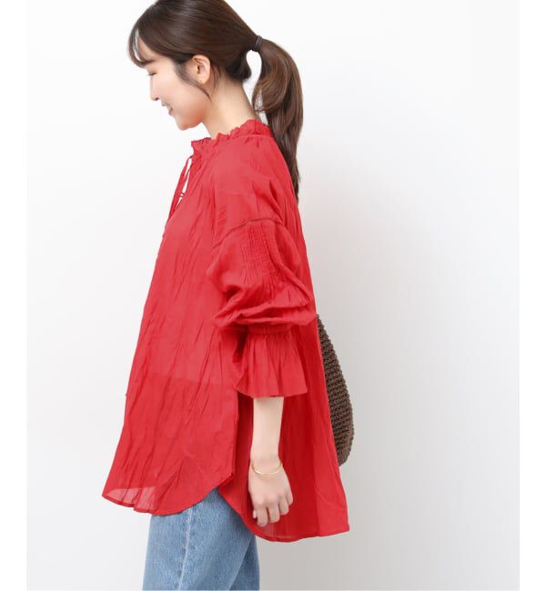 JOURNAL STANDARD relume「［26SS新作］コットンボイルクリンクルタックフリルプルオーバー」|シャツ・ブラウス|
