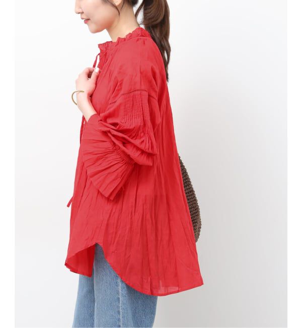 JOURNAL STANDARD relume「［26SS新作］コットンボイルクリンクルタックフリルプルオーバー」|シャツ・ブラウス|