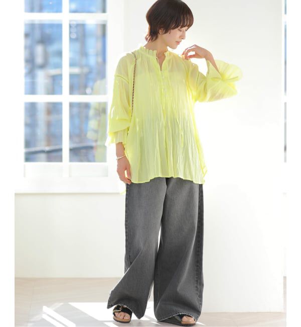 JOURNAL STANDARD relume「［26SS新作］コットンボイルクリンクルタックフリルプルオーバー」|シャツ・ブラウス|