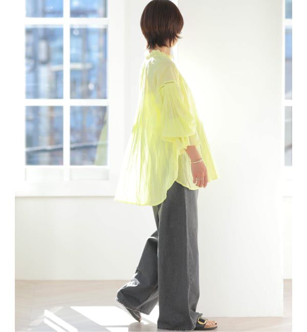 JOURNAL STANDARD relume「［26SS新作］コットンボイルクリンクルタックフリルプルオーバー」|シャツ・ブラウス|