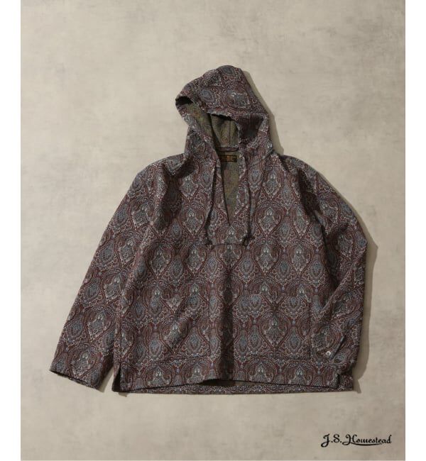 J.S.Homestead「J.S.Homestead / ペイズリー ジャガード バハ フーディ」|シャツ・ブラウス|ブルー