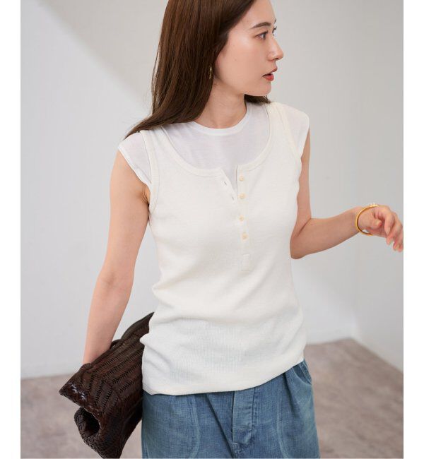 FRAMeWORK「コットンLINENテレコヘンリータンクトップ」|Tシャツ・カットソー|