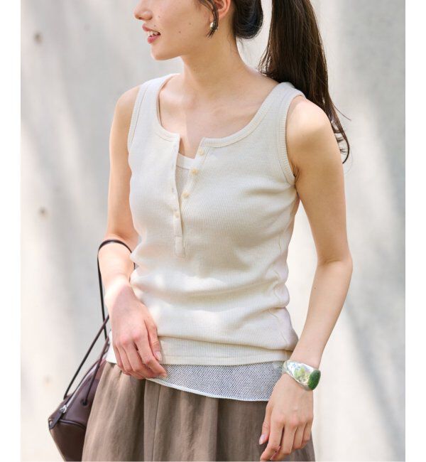 FRAMeWORK「コットンLINENテレコヘンリータンクトップ」|Tシャツ・カットソー|