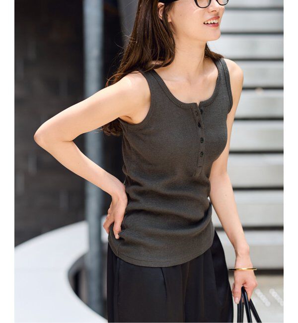 FRAMeWORK「コットンLINENテレコヘンリータンクトップ」|Tシャツ・カットソー|