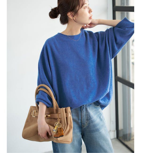 Spick and Span「《追加》CHESSルーズボートネックプルオーバー」|ニット・セーター|ブルー A