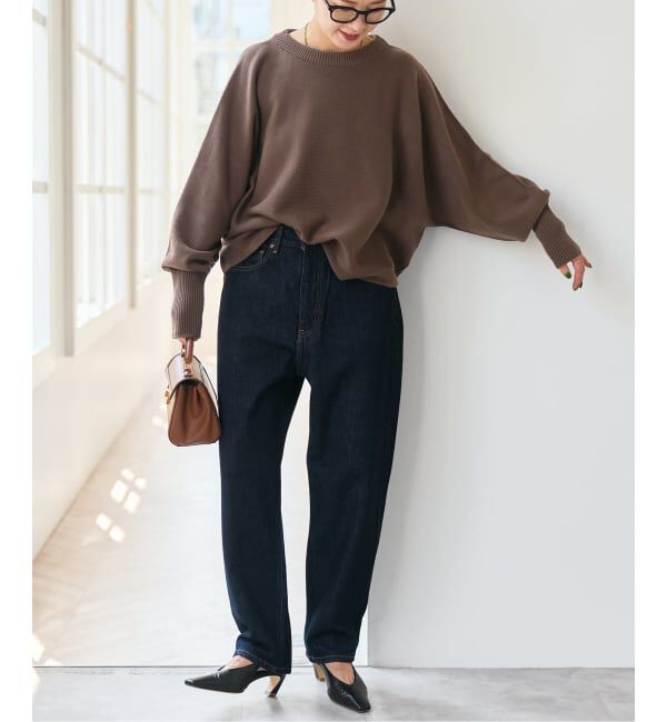 Spick and Span「《追加2》バルキーヤーンドルマンロングリブニット」|ニット・セーター|