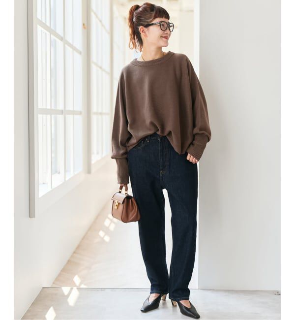 Spick and Span「《追加2》バルキーヤーンドルマンロングリブニット」|ニット・セーター|