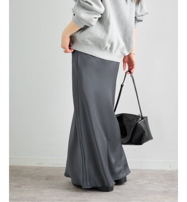 U by SPICK&SPAN「サテンロングスカート」|スカート|