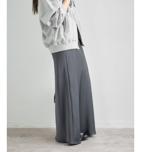 U by SPICK&SPAN「サテンロングスカート」|スカート|