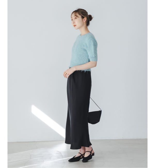 NOBLE「ラティスシャギーショートスリーブニット」|ニット・セーター|