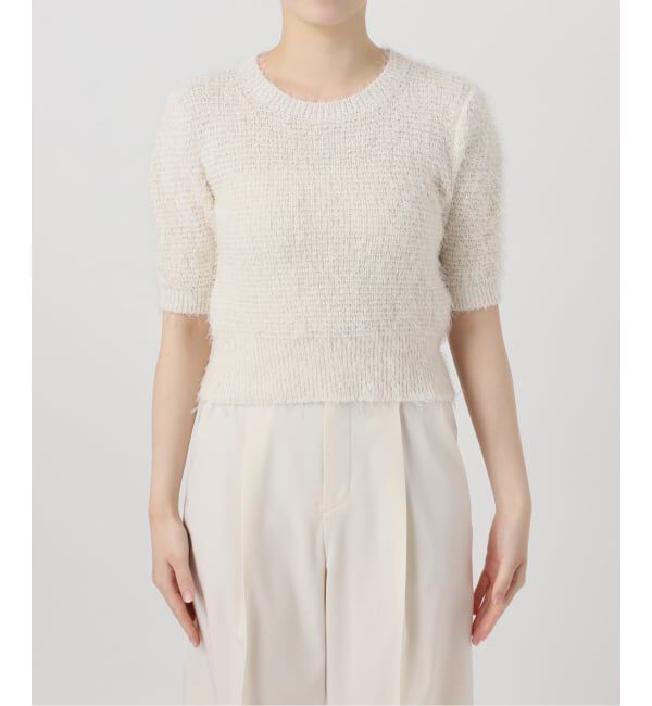 NOBLE「ラティスシャギーショートスリーブニット」|ニット・セーター|