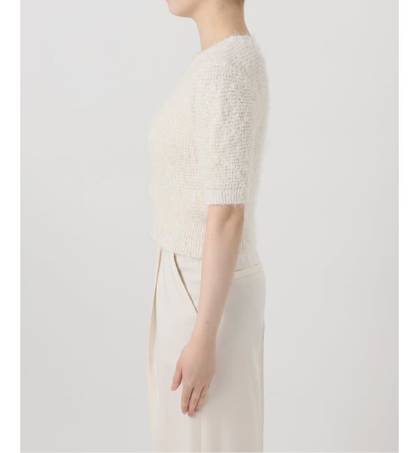 NOBLE「ラティスシャギーショートスリーブニット」|ニット・セーター|