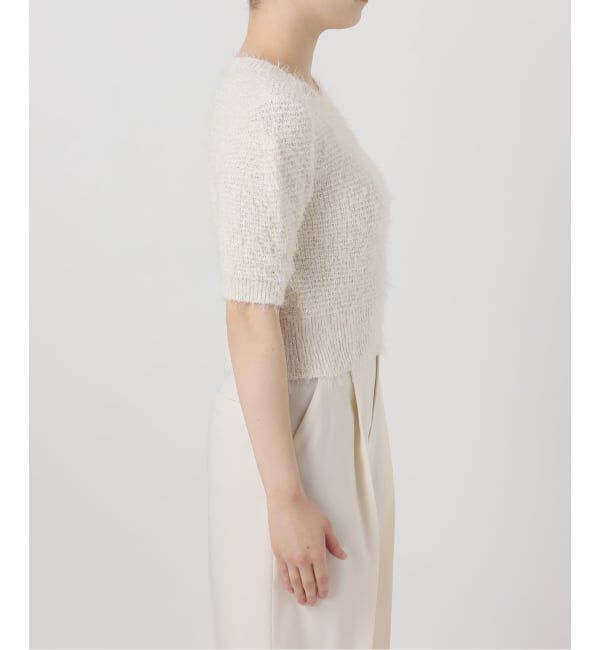 NOBLE「ラティスシャギーショートスリーブニット」|ニット・セーター|