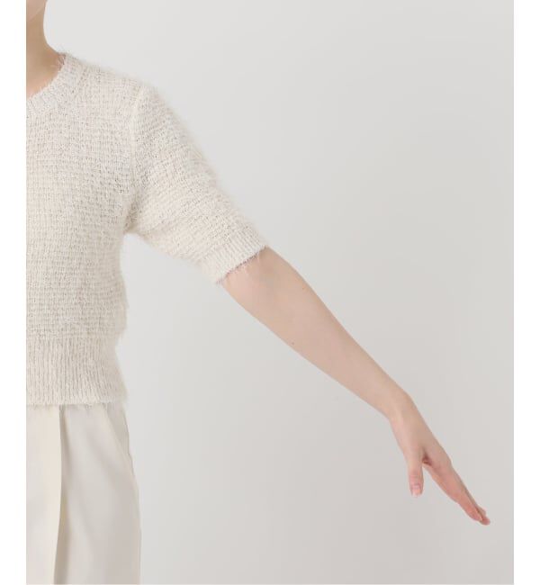 NOBLE「ラティスシャギーショートスリーブニット」|ニット・セーター|