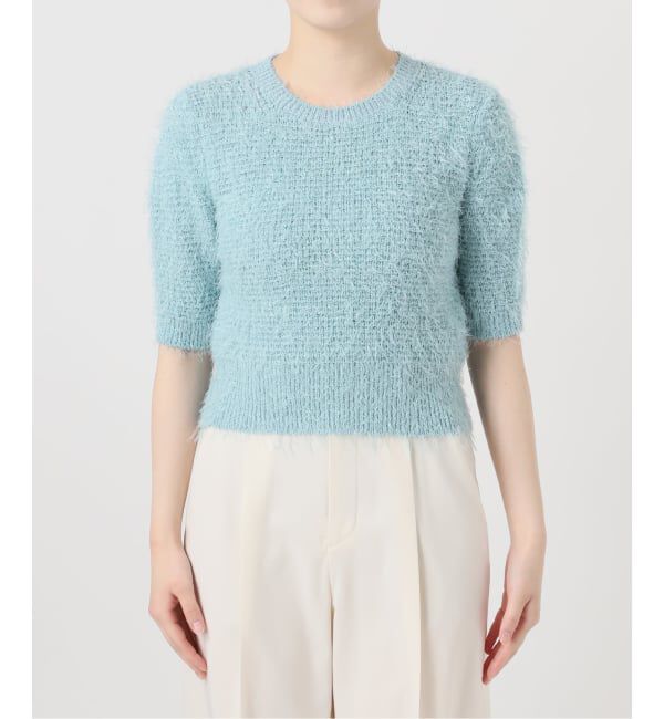 NOBLE「ラティスシャギーショートスリーブニット」|ニット・セーター|