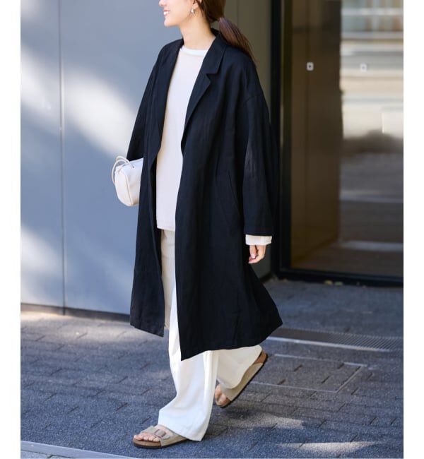 FRAMeWORK「≪一部カラーWEB限定 / 追加≫綿麻ポプリンコート」|チェスターコート|ブラック