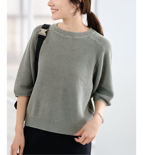 FRAMeWORK「≪予約≫ピグメントダイハーフスリーブニット」|ニット・セーター|