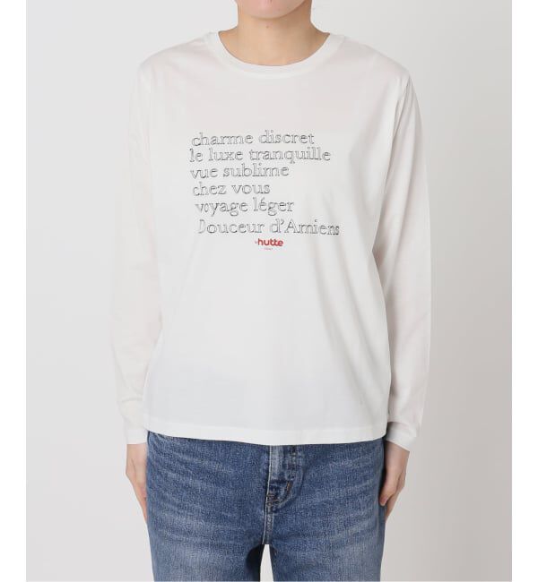 Spick and Span「《予約》La Hutte / ラ ユット 別注ロゴ刺しゅう L/S Tee*」|Tシャツ・カットソー|