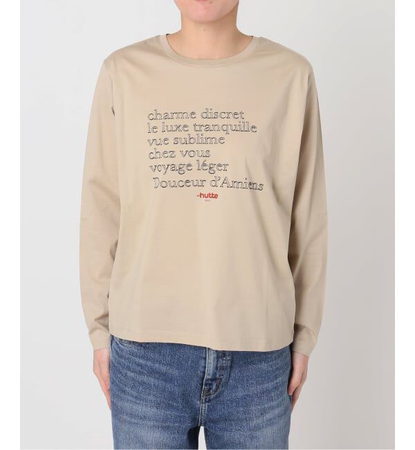 Spick and Span「《予約》La Hutte / ラ ユット 別注ロゴ刺しゅう L/S Tee*」|Tシャツ・カットソー|