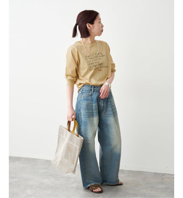 Spick and Span「《予約》La Hutte / ラ ユット 別注ロゴ刺しゅう L/S Tee*」|Tシャツ・カットソー|