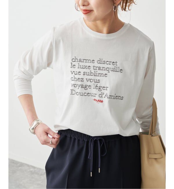 Spick and Span「《予約》La Hutte / ラ ユット 別注ロゴ刺しゅう L/S Tee*」|Tシャツ・カットソー|