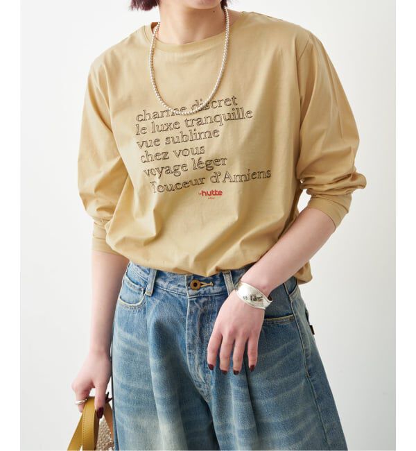 Spick and Span「《予約》La Hutte / ラ ユット 別注ロゴ刺しゅう L/S Tee*」|Tシャツ・カットソー|