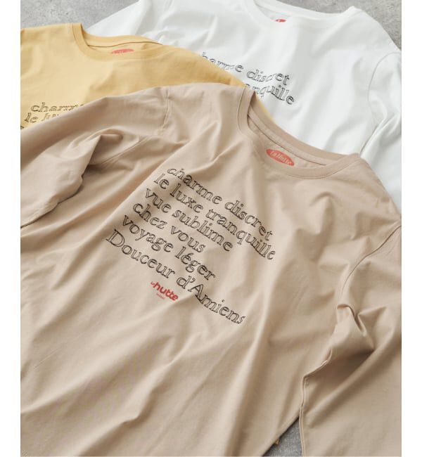 Spick and Span「《予約》La Hutte / ラ ユット 別注ロゴ刺しゅう L/S Tee*」|Tシャツ・カットソー|ベージュ