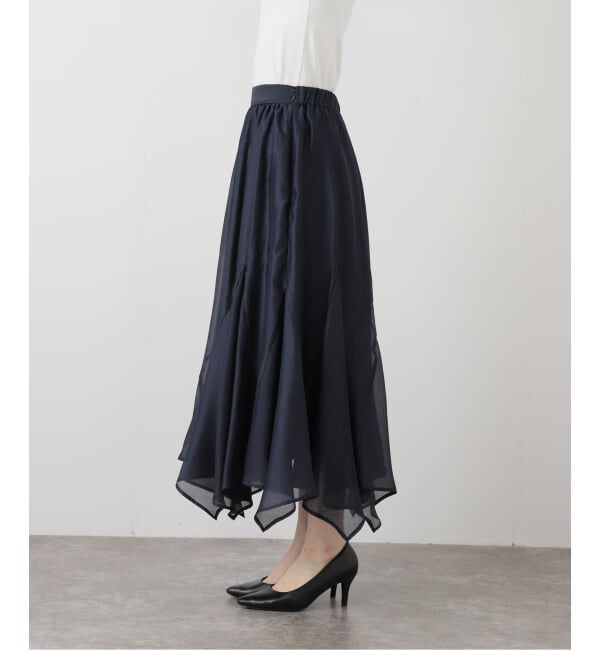  「【洗える】シアーランダムヘムスカート」|スカート|