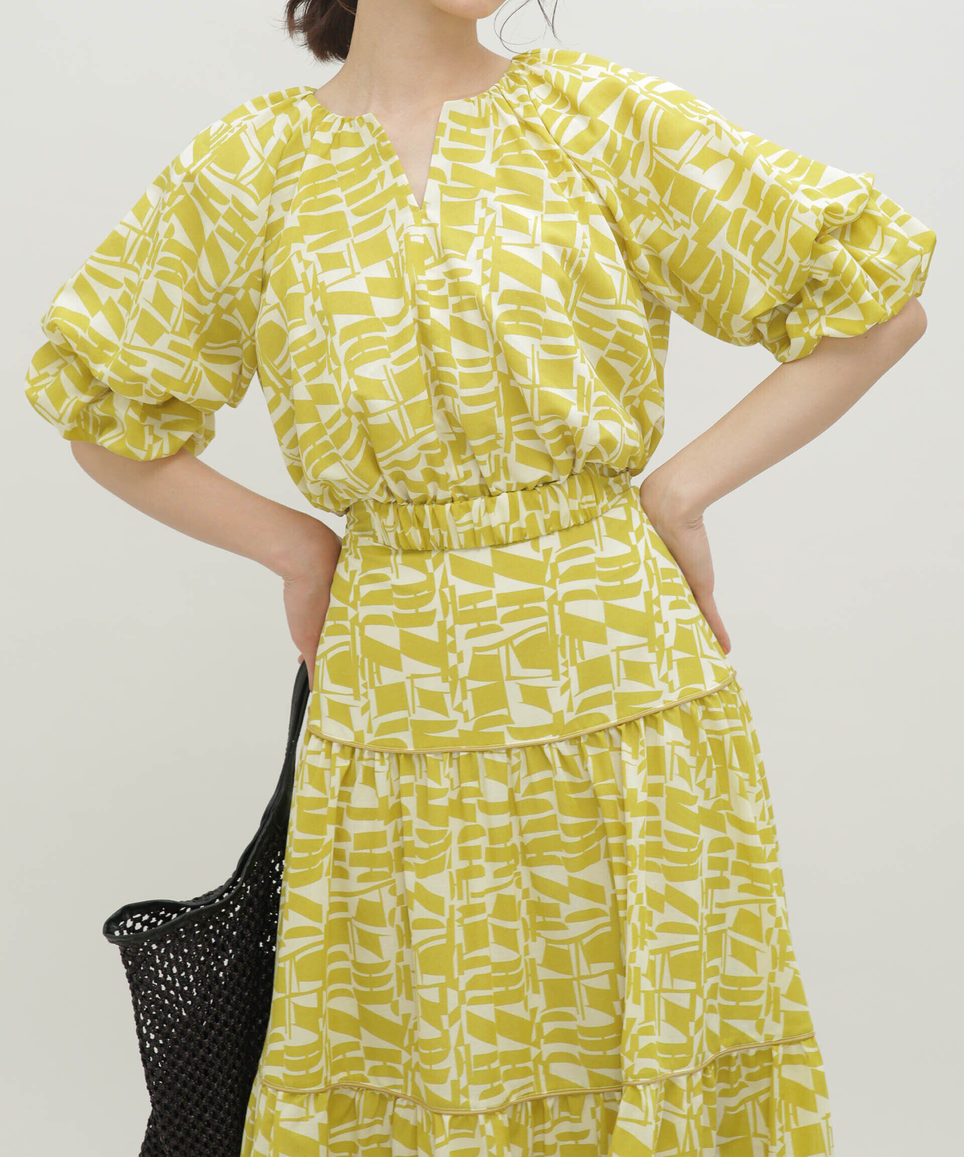 nano･universe「LB.03/幾何学柄バルーンスリーブブラウス」|シャツ・ブラウス|