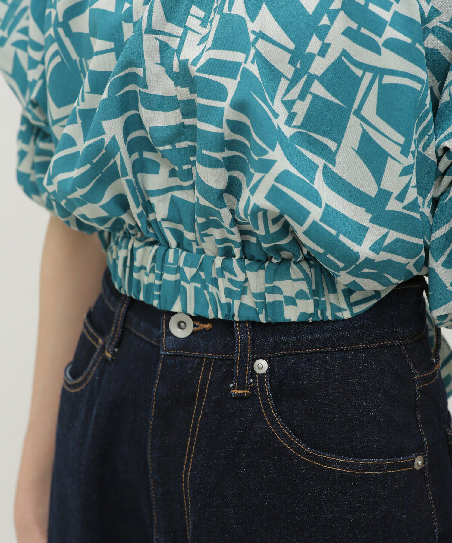 nano･universe「LB.03/幾何学柄バルーンスリーブブラウス」|シャツ・ブラウス|