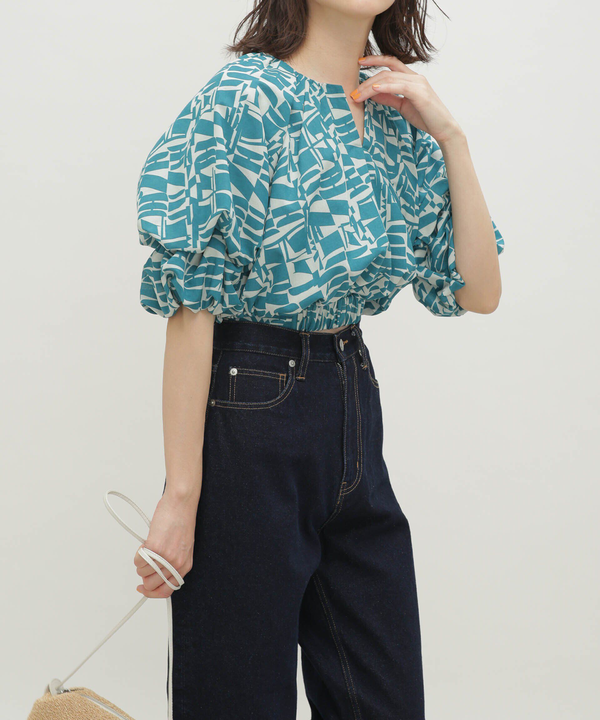 nano･universe「LB.03/幾何学柄バルーンスリーブブラウス」|シャツ・ブラウス|