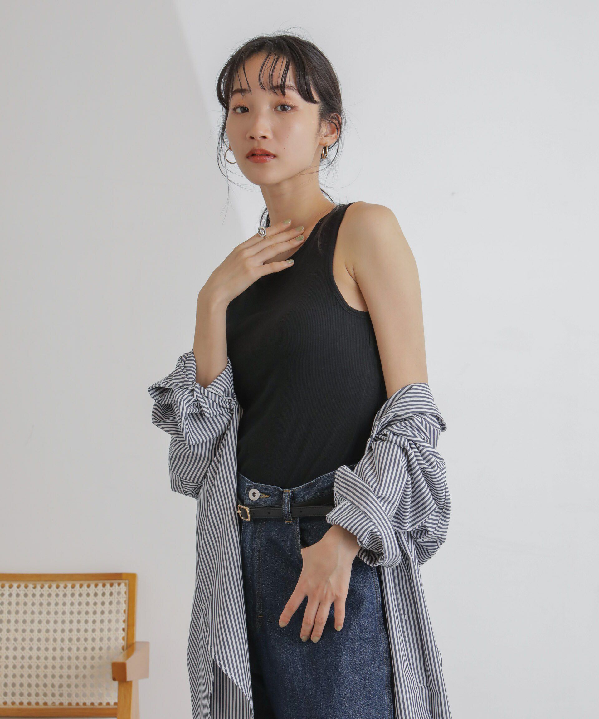 nano･universe「抗菌防臭リブカップ付きアメスリタンク」|タンクトップ|