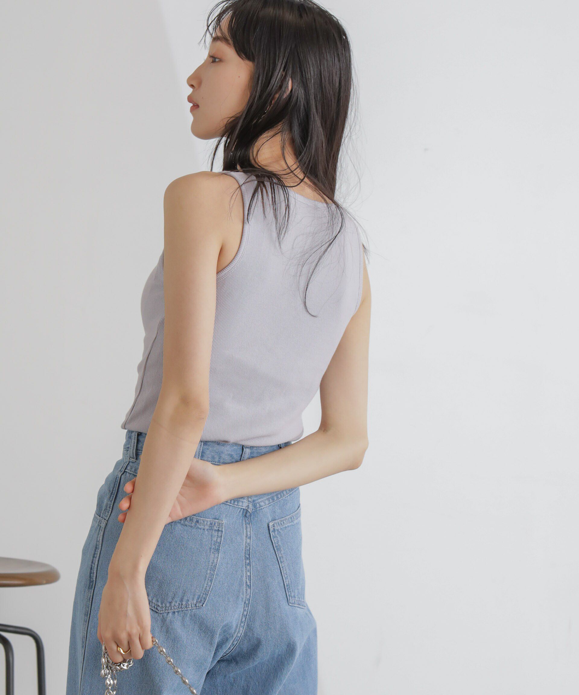 nano･universe「抗菌防臭リブカップ付きアメスリタンク」|タンクトップ|