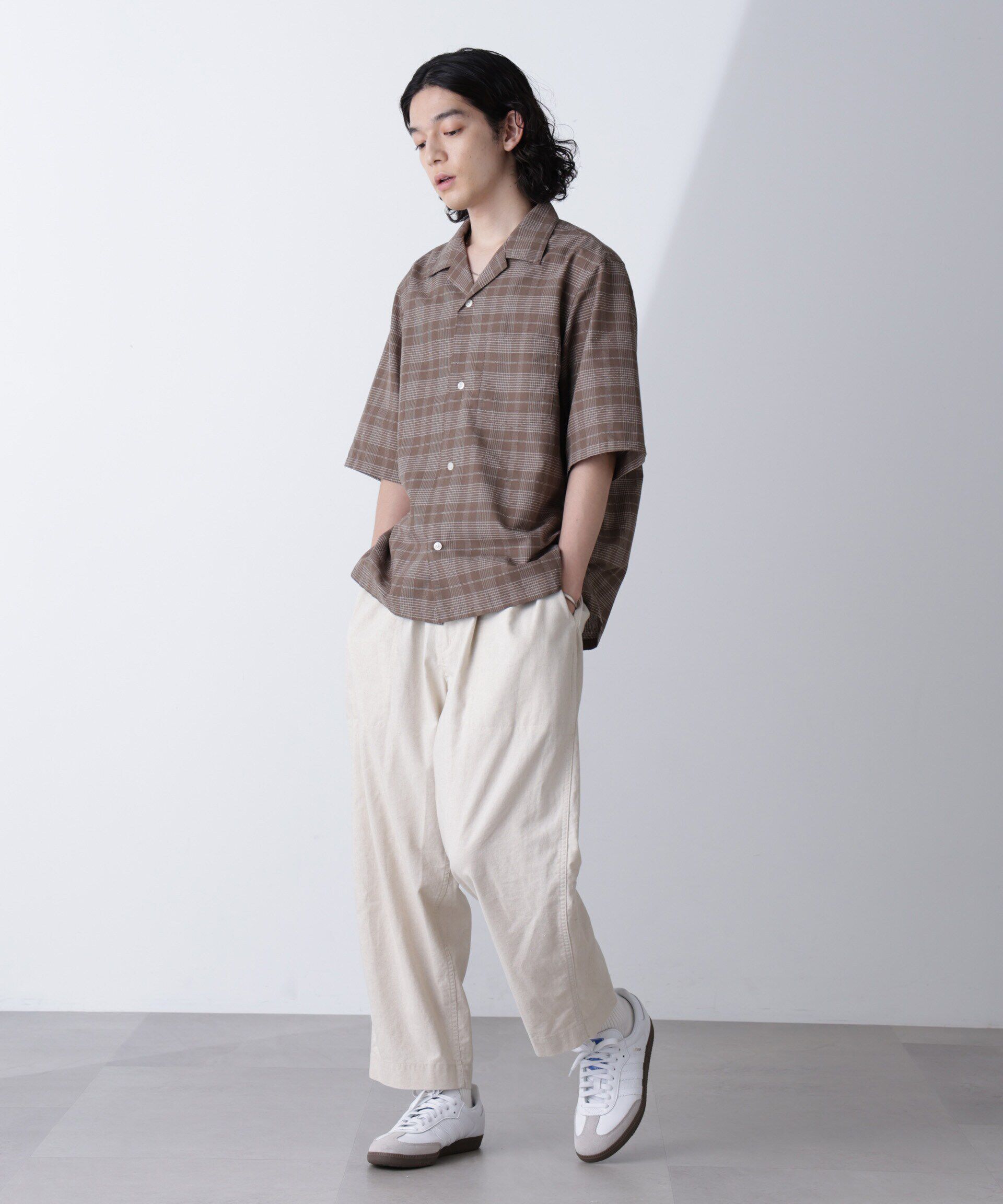 nano･universe「ブークレチェックオープンカラーシャツ」|シャツ・ブラウス|