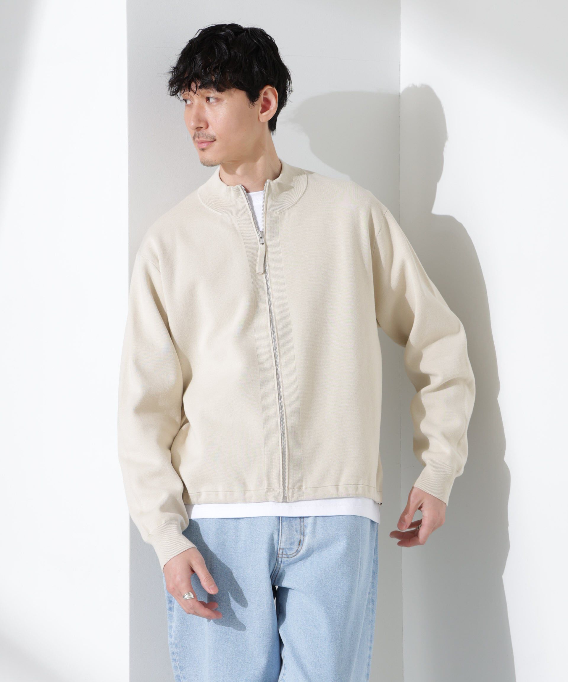 nano･universe「14ゲージミラノリブブルゾン （手洗い可能）」|ニット・セーター|