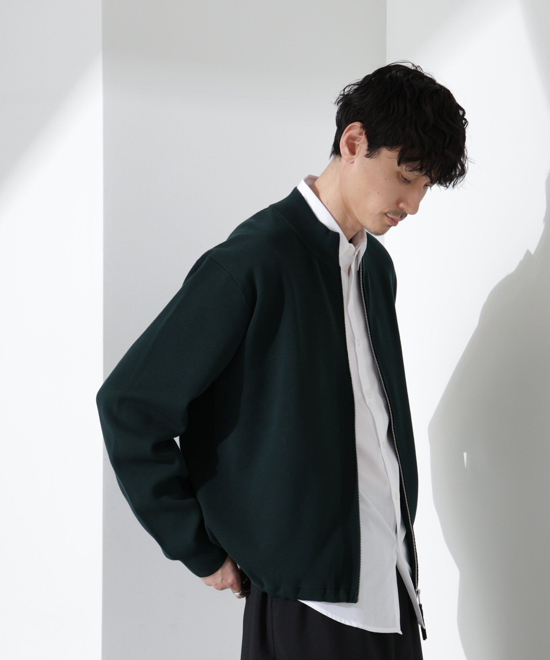 nano･universe「14ゲージミラノリブブルゾン （手洗い可能）」|ニット・セーター|