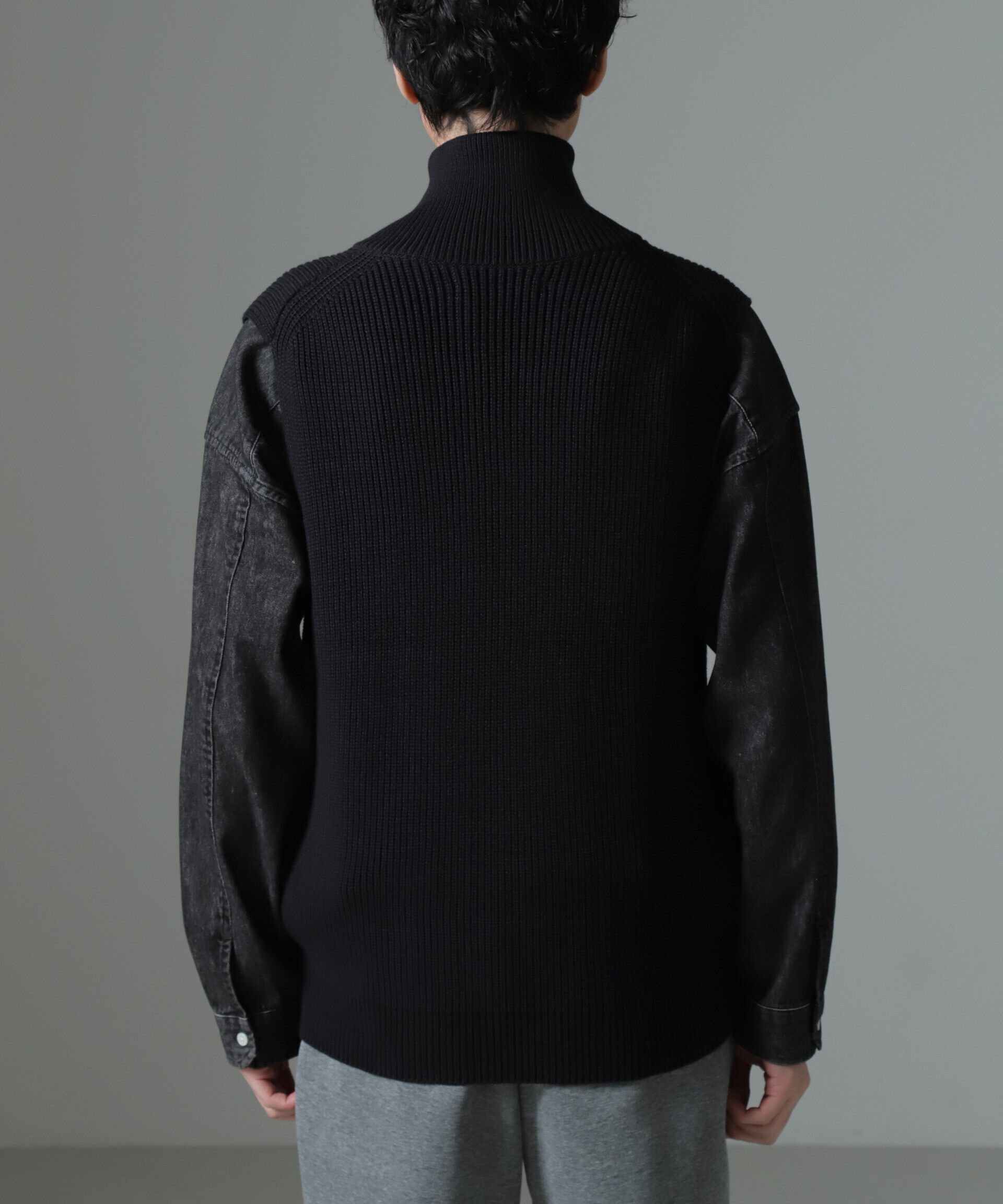 nano･universe「片アゼドライバーズジップニットベスト」|ニット・セーター|