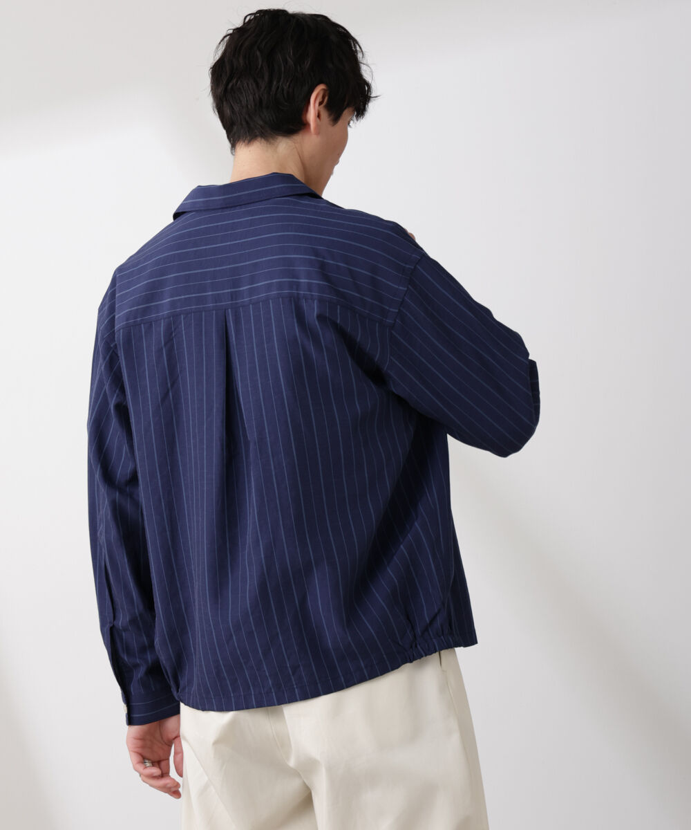 nano･universe「リネンブレンドピンストライプブルゾン（セットアップ可）」|ブルゾン・スタジャン|