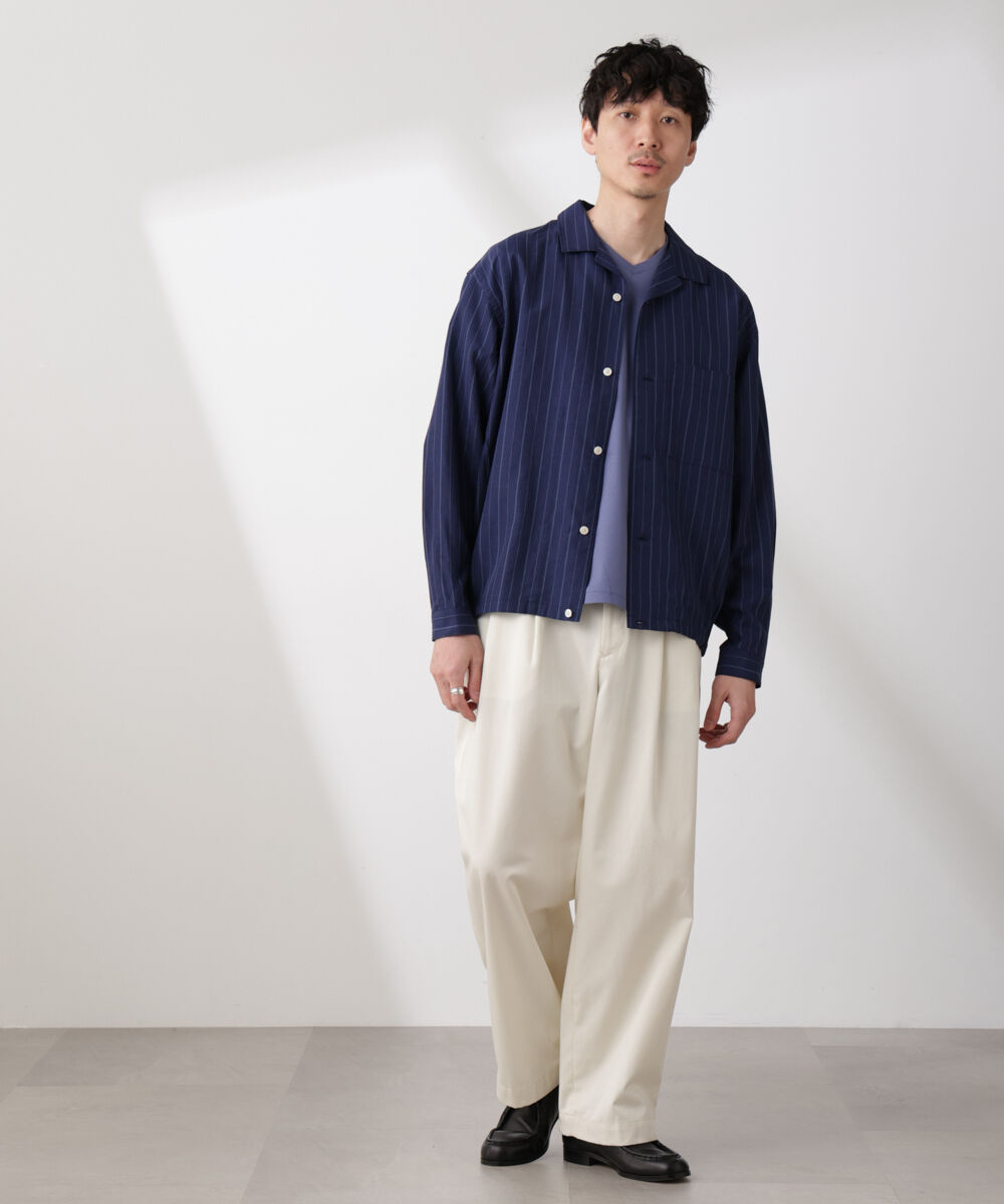 nano･universe「リネンブレンドピンストライプブルゾン（セットアップ可）」|ブルゾン・スタジャン|