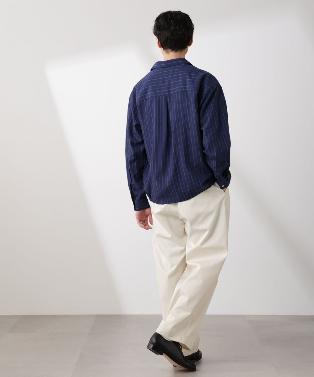 nano･universe「リネンブレンドピンストライプブルゾン（セットアップ可）」|ブルゾン・スタジャン|