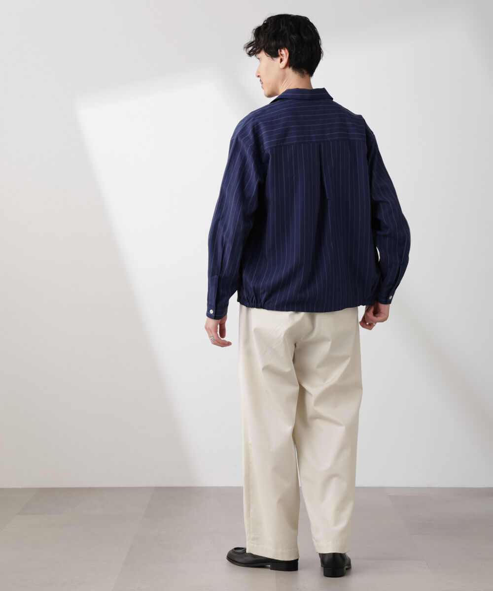 nano･universe「リネンブレンドピンストライプブルゾン（セットアップ可）」|ブルゾン・スタジャン|