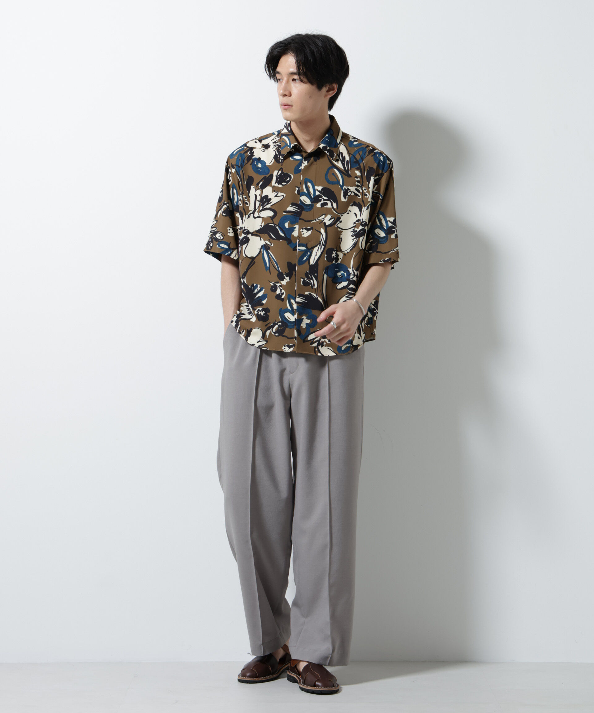 nano･universe「総柄プリントシャツ」|シャツ・ブラウス|